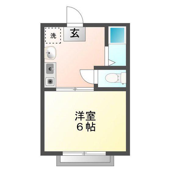 ドミールKEI(1K/1階)の間取り写真