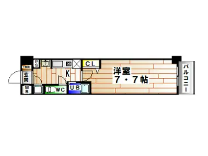 ステーションコートノース(1K/3階)の間取り写真