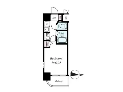 エステムコート神戸三宮山手センティール(1K/8階)の間取り写真