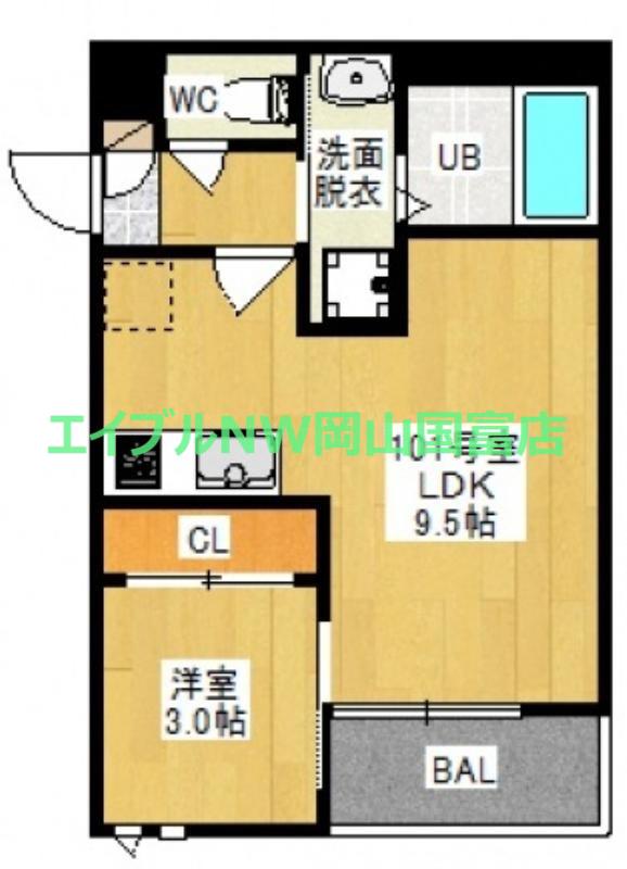 GRANDTIC MK 赤田(1LDK/1階)の間取り写真