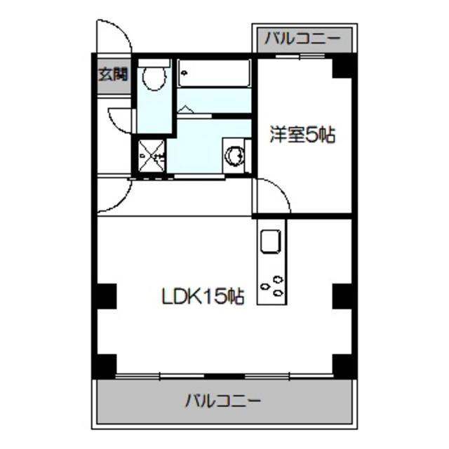天満ドリームマンション(1LDK/4階)の間取り写真