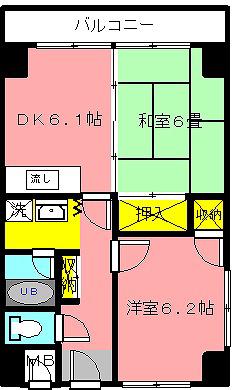 ビラデステ伊佐津(2DK/1階)の間取り写真