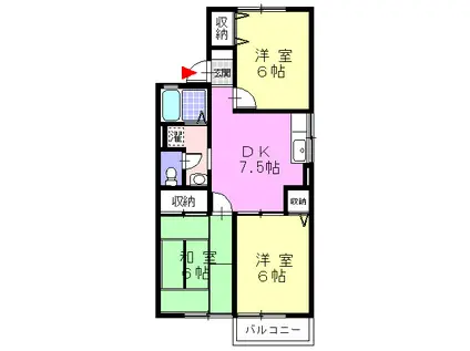 ノーバルハイツ(3DK/1階)の間取り写真