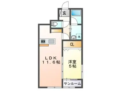 ル・グラン(1LDK/1階)の間取り写真