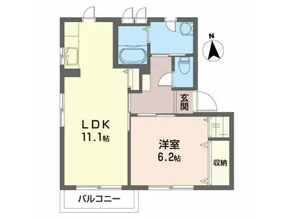 プティ・ベルジュA(1LDK/1階)の間取り写真