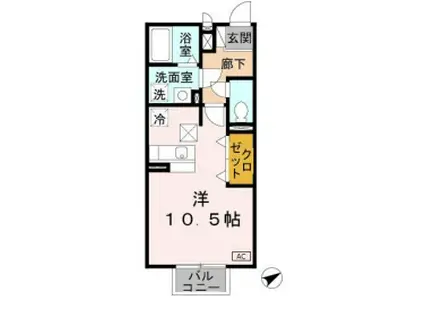 メゾンドアヴニール星ヶ丘(ワンルーム/2階)の間取り写真