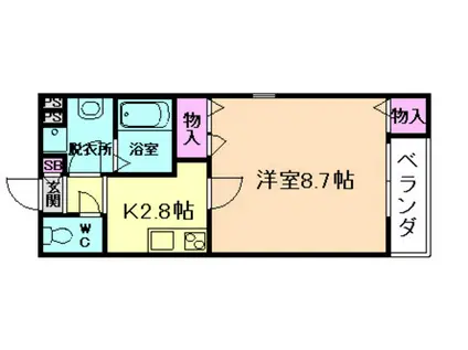 リベラ藤原(1K/1階)の間取り写真