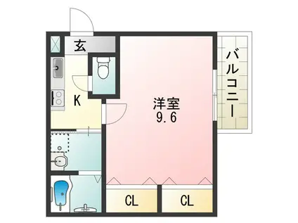 フジパレス長原II番館(1K/1階)の間取り写真