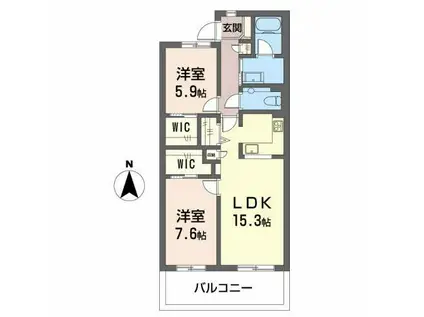 グリーンコート広沢(2LDK/1階)の間取り写真