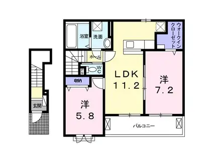 アルデーアII(2LDK/2階)の間取り写真