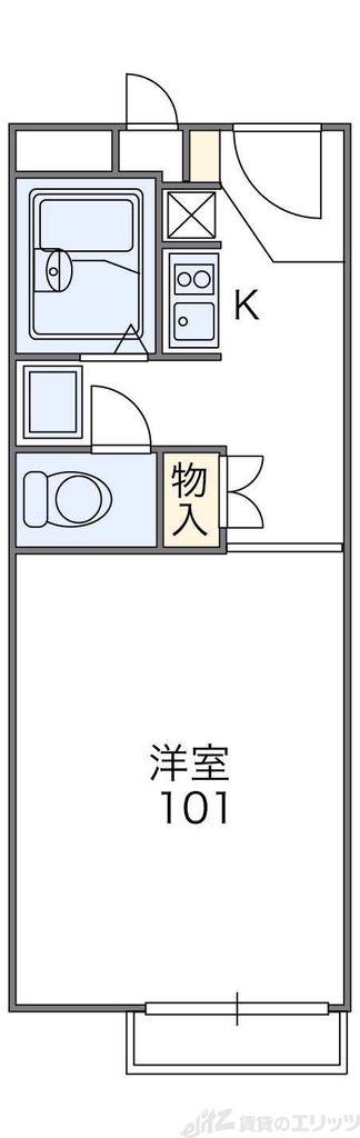 レオパレス春日(1K/1階)の間取り写真