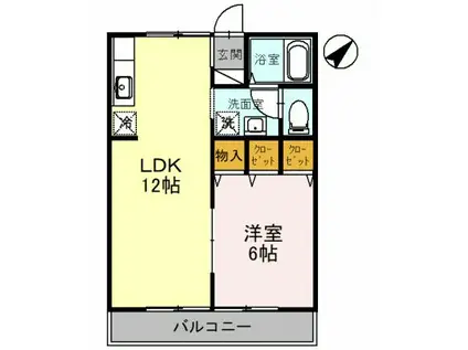 アーバンライフII(1LDK/2階)の間取り写真