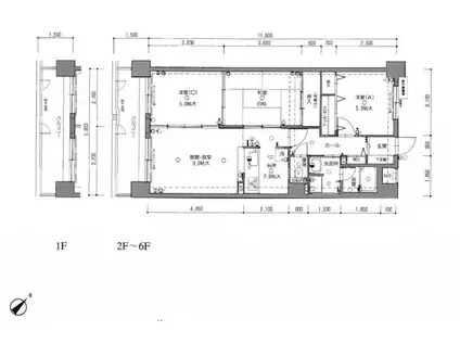 アンピール大橋南(3LDK/1階)の間取り写真