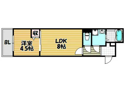 ALEGRIA四条畷(1LDK/1階)の間取り写真