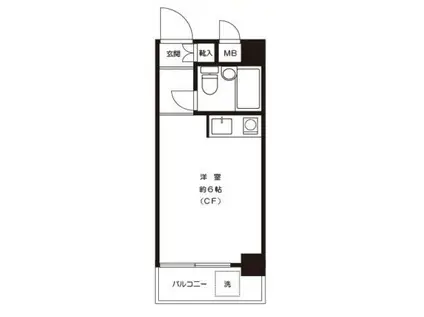 エスポワール入谷(ワンルーム/6階)の間取り写真