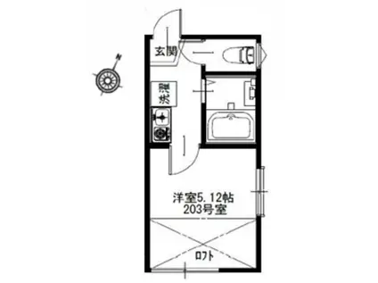 メモリエひばりが丘II(1K/2階)の間取り写真