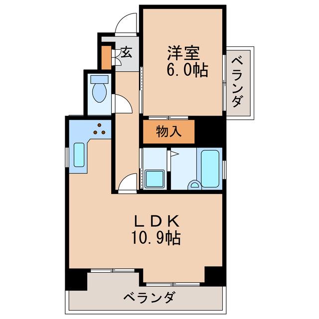 ナビシティ丸の内(1LDK/5階)の間取り写真