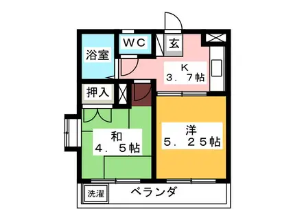 グレース伊勢原(2K/2階)の間取り写真