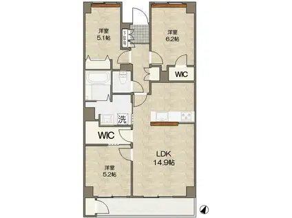 CROTH OMIYA(3LDK/6階)の間取り写真