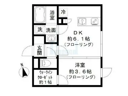 ラプレ本駒込(1DK/3階)の間取り写真