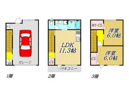 LA LUCE OSAKA OVEST(2LDK/1階)の間取り写真