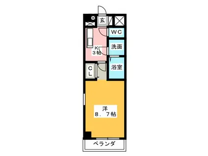 メイプル利平治アネックス(1K/1階)の間取り写真