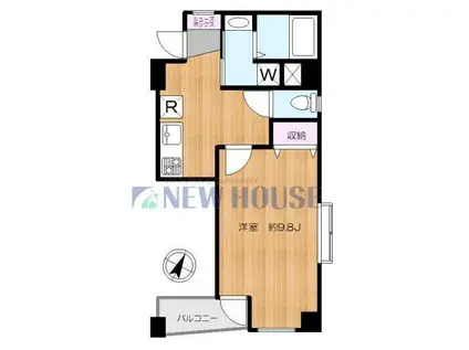 第一長森ビル(1K/2階)の間取り写真