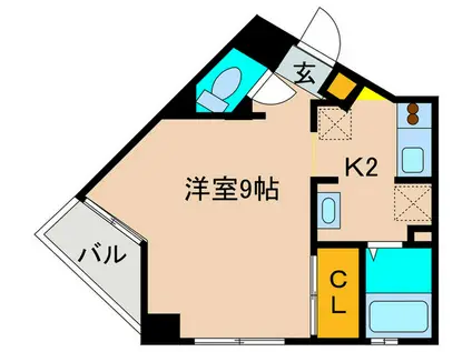 東急田園都市線 宮前平駅 徒歩9分 4階建 築17年(1K/4階)の間取り写真