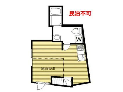 礼敷ゼロゼロ 最上階 1Rロフト ガーデン笹塚 F(ワンルーム/3階)の間取り写真