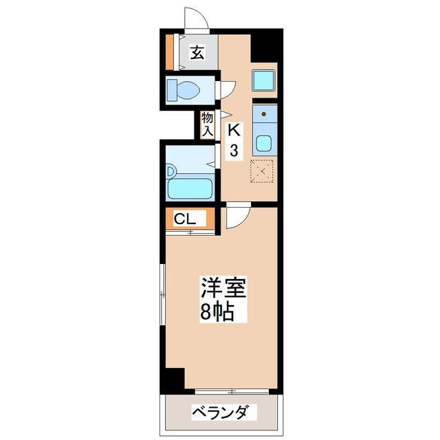 ふじビル(1K/2階)の間取り写真
