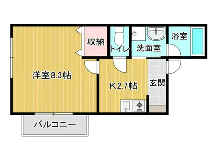 グランメゾン海老塚(1K/2階)の間取り写真