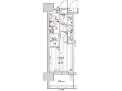 グランド・ガーラ川崎西口(1K/8階)の間取り写真