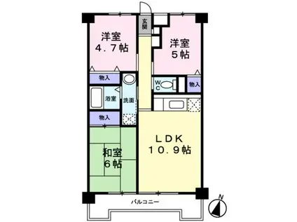 THEPARKHILLS(3LDK/3階)の間取り写真