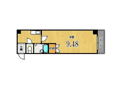 IWISH(1K/3階)の間取り写真