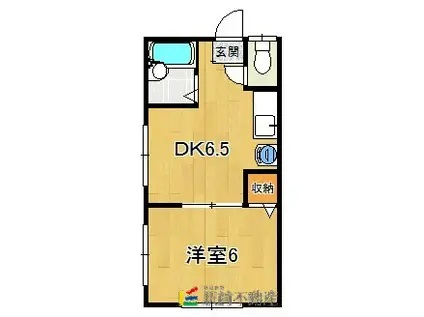 ロイヤルグリーン柳川(1DK/2階)の間取り写真