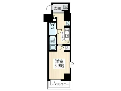 ハイズマキシヴ立川錦町(1K/2階)の間取り写真