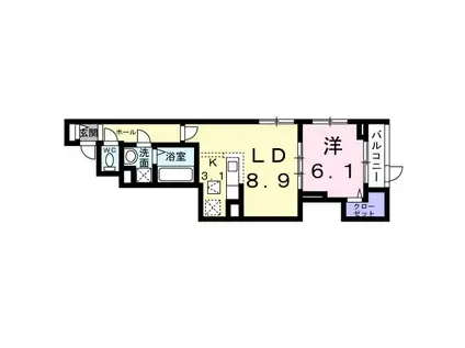 エスポワール立葉(1LDK/1階)の間取り写真