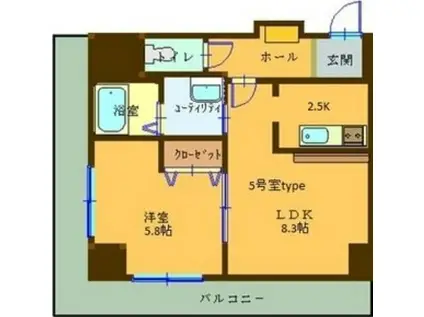 サンコート南6条壱番館(1LDK/4階)の間取り写真