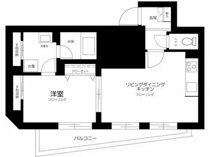フルセイル品川(1LDK/5階)の間取り写真