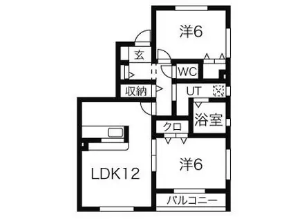 サンリッチ(2LDK/1階)の間取り写真