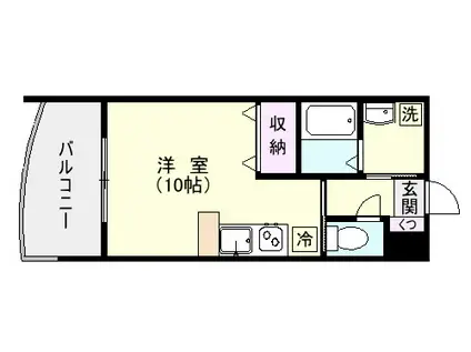 エヴォルート錦江(ワンルーム/2階)の間取り写真