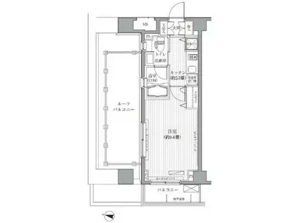 メゾンカルム西新宿(1K/5階)の間取り写真