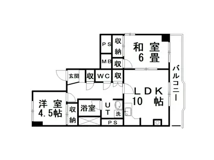 リバーサイドKITAHARAII(2LDK/5階)の間取り写真