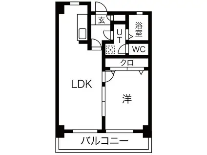 TOURNEY木曽川(1LDK/8階)の間取り写真