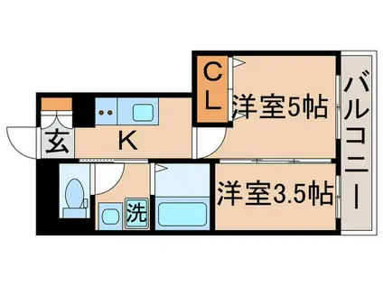 カンピエーレ(2K/2階)の間取り写真