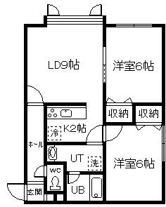 PLUSEED(2LDK/1階)の間取り写真