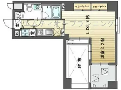 プラスヴァンドームサントル(1LDK/8階)の間取り写真