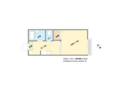 コーポブルークラウド(1K/1階)の間取り写真