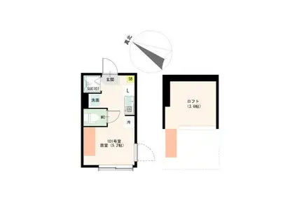 VALLATA平井(ワンルーム/1階)の間取り写真