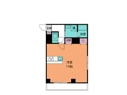 プレイアデ北上野(ワンルーム/4階)の間取り写真